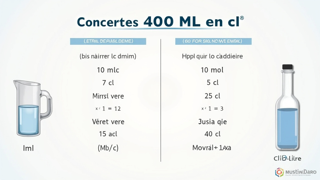 Bouteilles avec conversion ml en cl illustrée