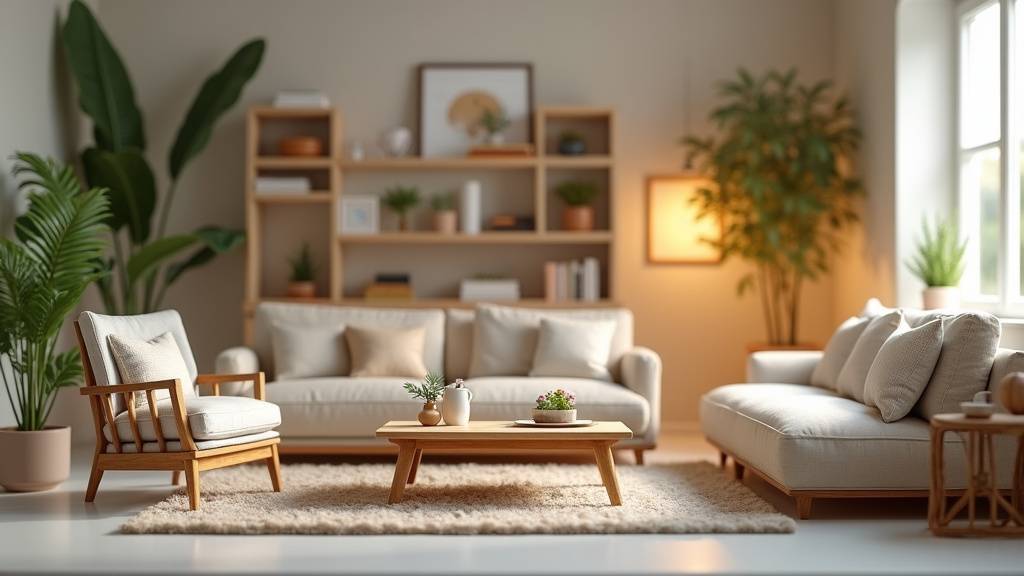 Boutique objet miniature avec une variété d'objets miniatures