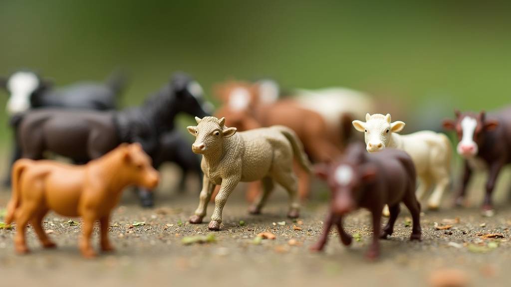 Diorama avec animaux miniatures détaillés
