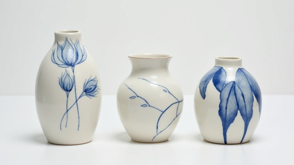 Mini vase en porcelaine de Limoges décoré à la main