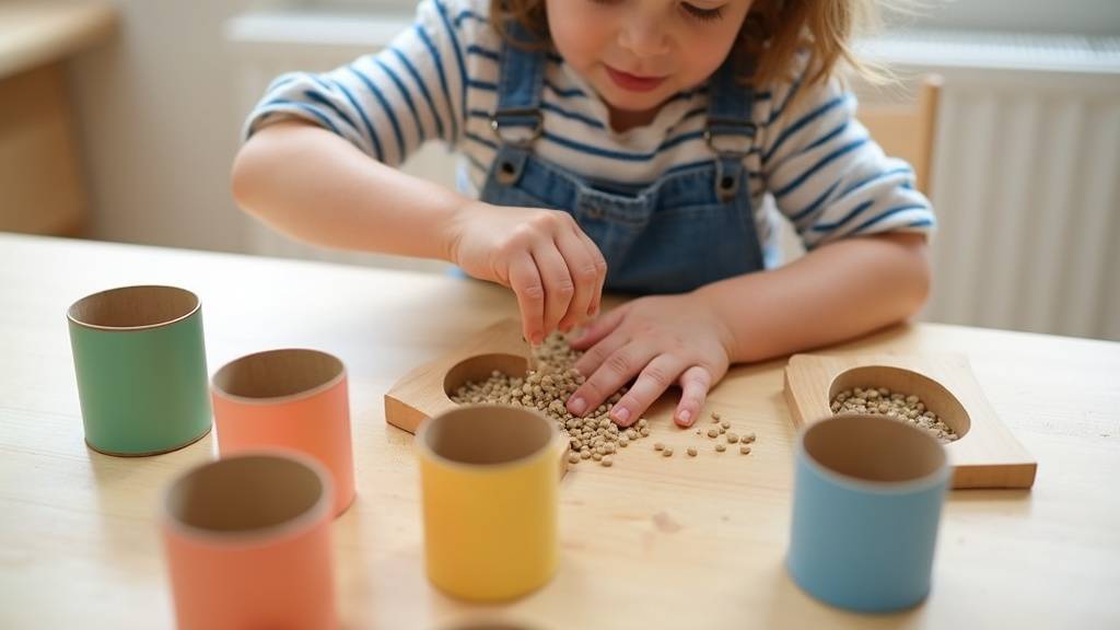Activité Montessori de transfert d'eau avec éponge